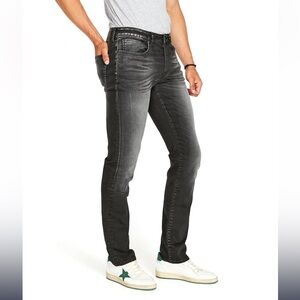 Buffalo David Bitton Black Charcoal Stretch Slim Mens Jeans (40/34(